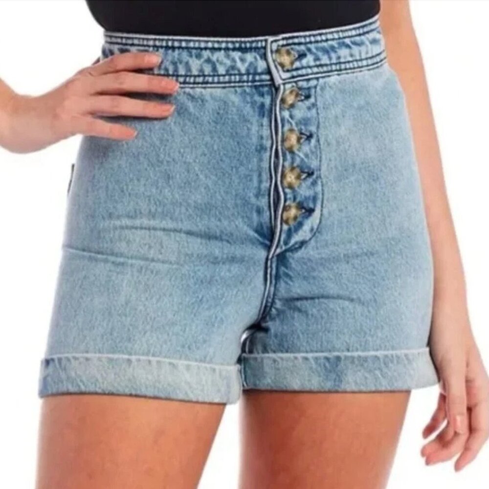 NEW NWT EVERY DILLARD'S High Rise Button Fly Cuffed Denim Shorts High Waisted 6